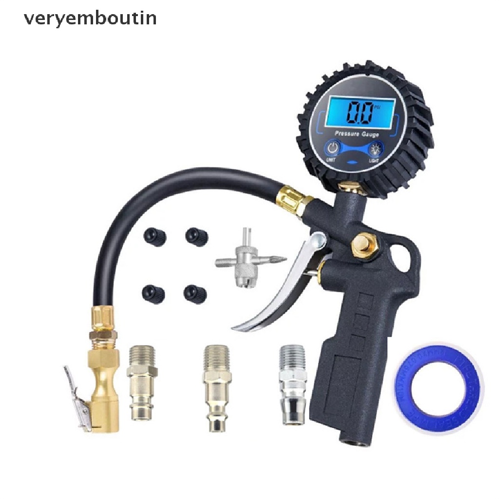Máy Bơm Hơi Lốp Xe Hơi Kỹ Thuật Số Độ Chính Xác Cao Có Màn Hình LED Hiển Thị