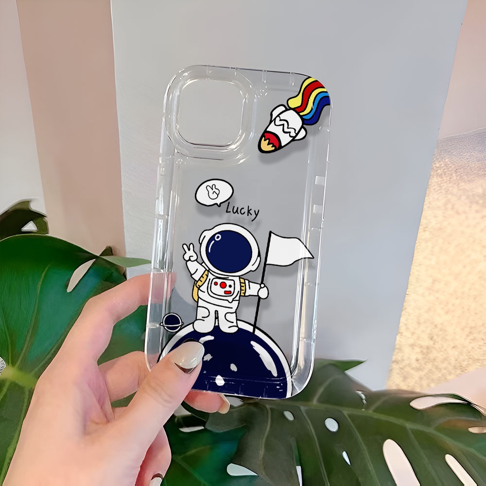 Ốp Điện Thoại Trong Suốt Hình Phi Hành Gia Cho iphone 14promax 11 13 12 7Plus X XS Max
