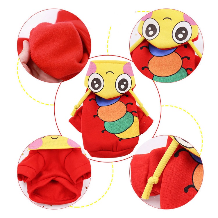 Quần áo cho chó mèo mùa đông hình hổ cam lót nỉ bông dày dặn có mũ nhiều hình ngộ nghĩnh