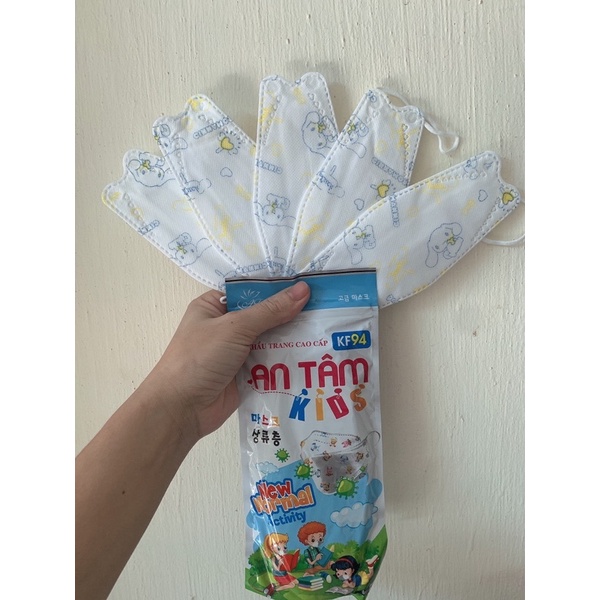 Thùng 600 cái Khẩu trang Trẻ Em KF94 Hoàng Dũng _ An Tâm _ Thịnh Phát Size 4-10 tuổi - Khẩu Trang 4D cho bé