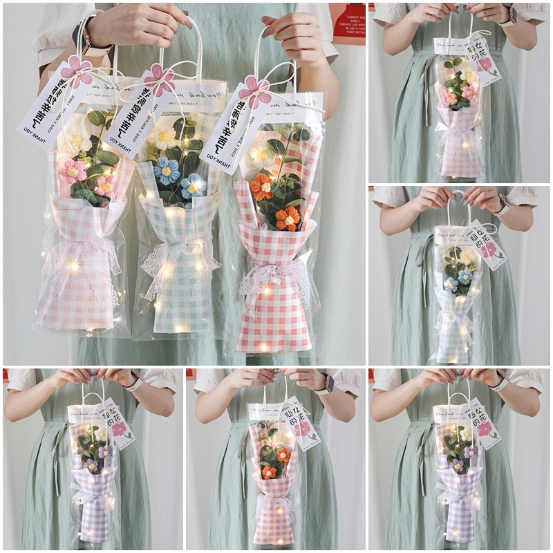 Bộ Hoa Móc Thủ Công Có Đèn Xinh Xắn