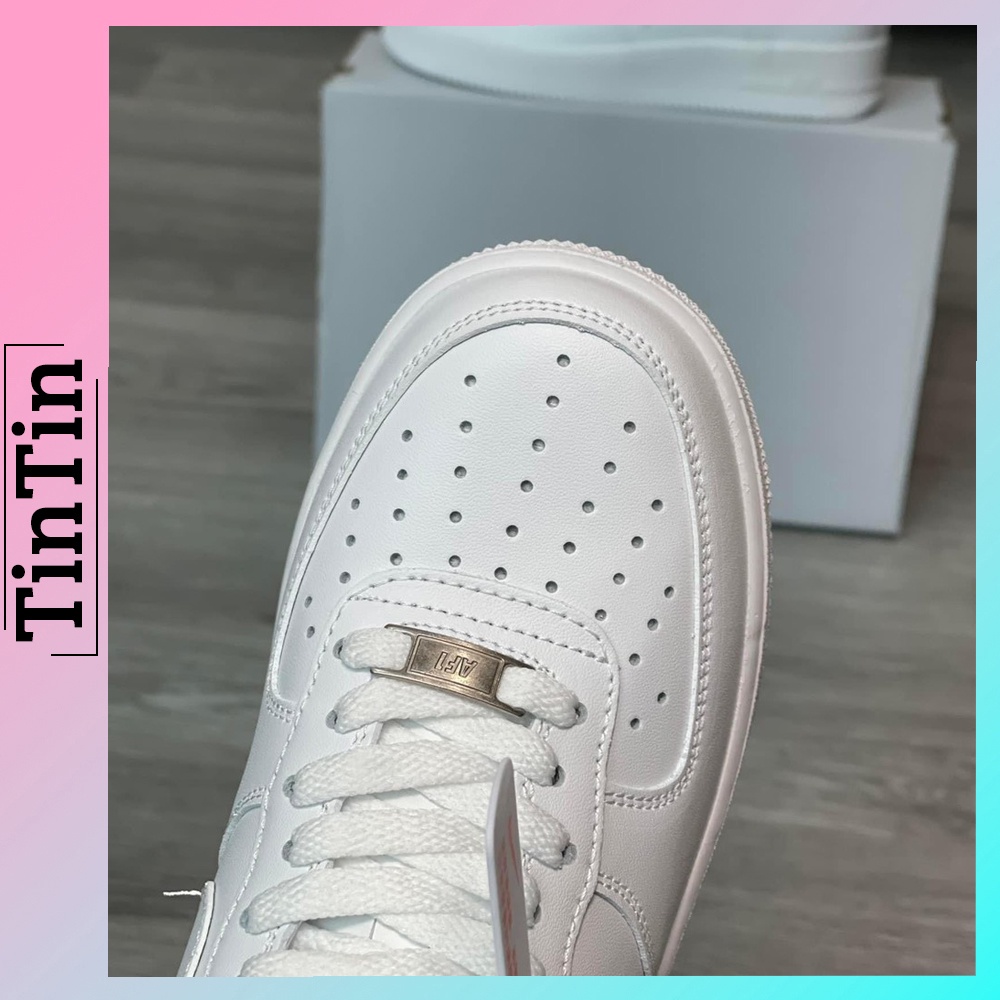 Giày Nike Air Force 1 Full Trắng, Sneaker Nike AF1 Hot Trend Đế Cao 3cm Dành Cho Nam Nữ