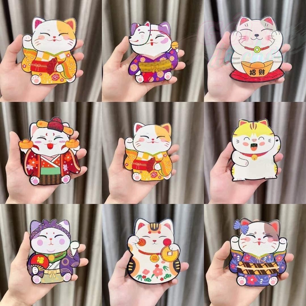 Bao lì xì tết 2023 con mèo phản quang chibi cute xuân quý mão giá rẻ Gôn đồ chơi