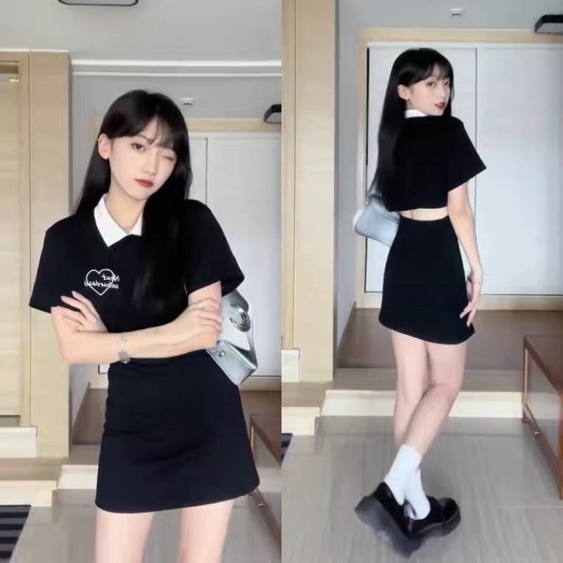 Đầm Nữ Suông Thêu Tim Dáng Croptop Cut-Out Cá Tính Mẫu 2022