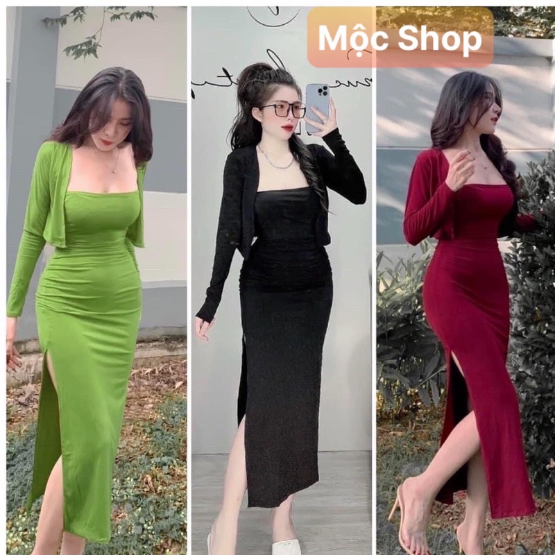 S,M,L,XL,XXL(SÉT ĐẦM ỐNG NHÚNG DÁNG DÀI MAXI( BIGSIZE & HOTGIRL) TẶNG KÈM ÁO THUN MÀU NGẪU NHIÊN
