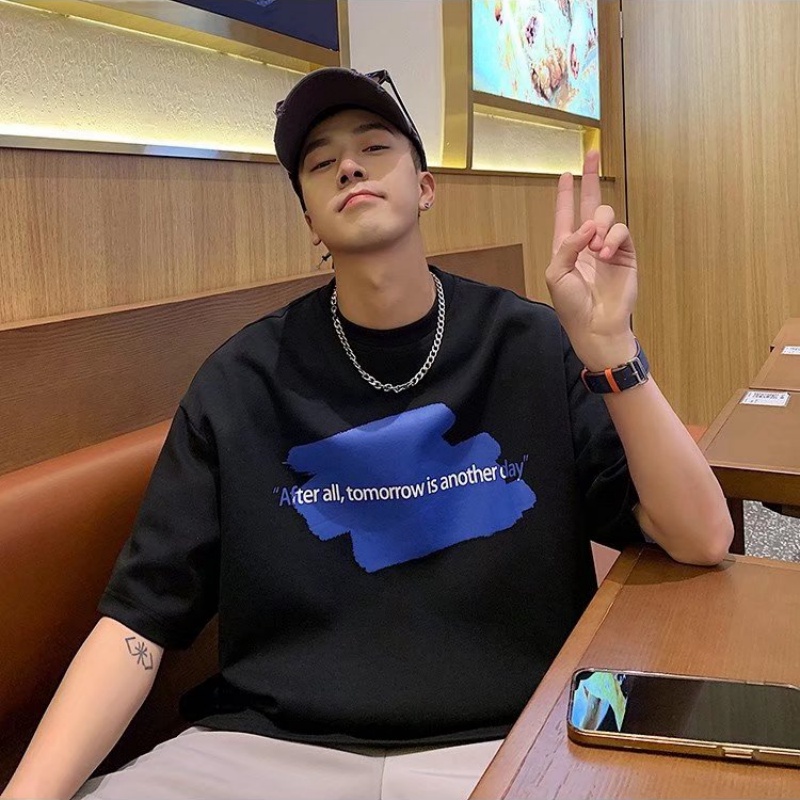 Áo Thun Tay Ngắn Cổ Tròn In Họa Tiết Hoạt Hình Phong Cách Nhật Bản Chất Lượng Cao Cho Nam Size M-8XL