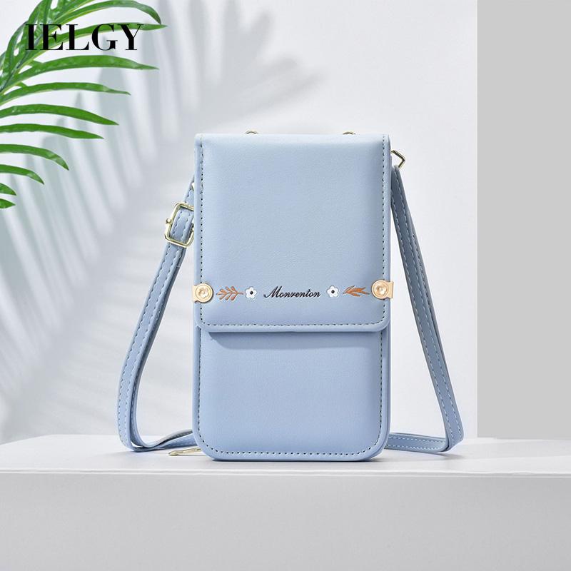 Ielgy Túi Đeo Chéo Đựng Điện Thoại Màu Xanh Dương Tiện Lợi Chất Lượng Cao Cho Nữ