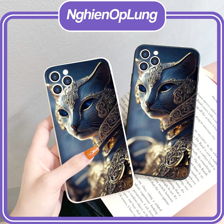 Ốp iphone ốp lưng iphone viền vuông bảo vệ camera 12 con giáp may mắn Con Mèo dành cho IP6 đến IP14promax - li308
