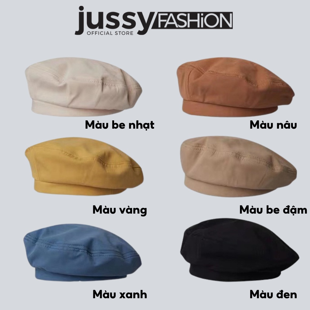 Mũ Nồi Trơn Quảng Châu Jussy Fashion Phong Cách Mũ Beret Trơn Vải Kaki Mỏng Nhiều Màu Vinatge Phong Cách Cổ Điển Cho Nữ