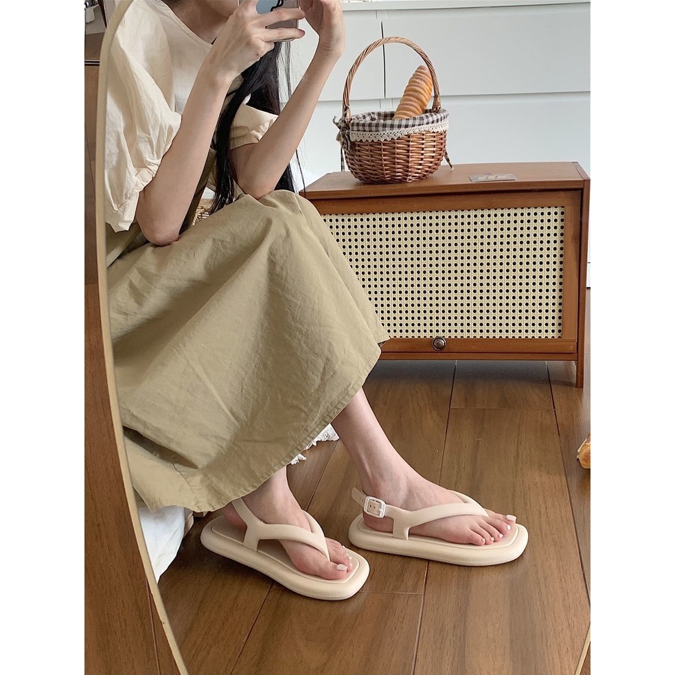 Dép Xỏ Ngón Mũi Vuông Thời Trang Mùa Hè Hàn Quốc Cho Nữ