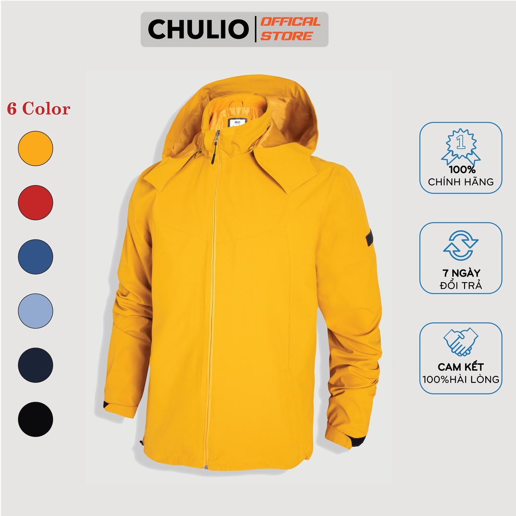 Áo Khoác Nam Có Mũ Chulio chống nước, cản gió, dày 2 lớp