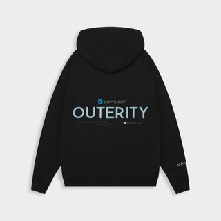 Áo hoodie signature nỉ chân cua đen nam nữ form rộng chất liệu nỉ bông họa tiết basic