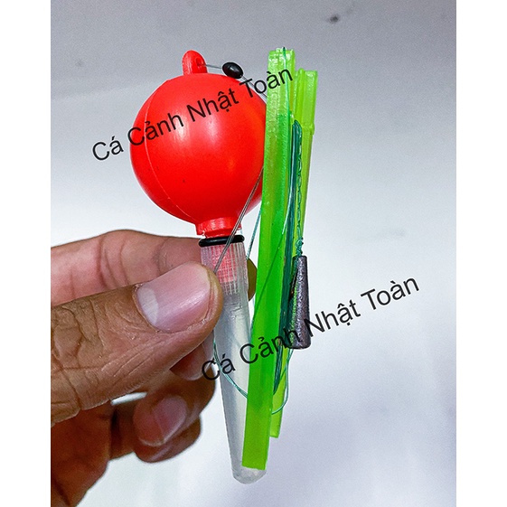 PHAO NHỰA ĐỎ BỎ ĐÈN CÓ CƯỚC VÀ LƯỠI CÂU CÁ RÔ, SUỐI, AO, CÁ NHỎ, CÂU ĐÊM