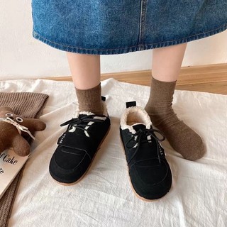 Giày da lộn buộc dây lót lông siêu ấm