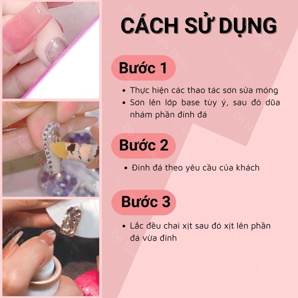 Chai xịt sáng đá khô keo NGHI THẢO 50ml