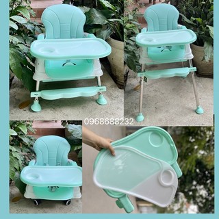 Ghế ăn dặm, bàn ăn dặm cho bé Hàng cao cấp nâng hạ độ cao bánh xe xoay 360 độ