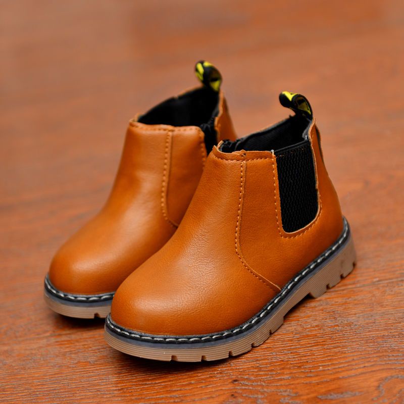 Giày Bốt Martin Da Cổ Thấp Lót Cotton Kiểu Hàn Quốc Thời Trang 2022 Cho Bé