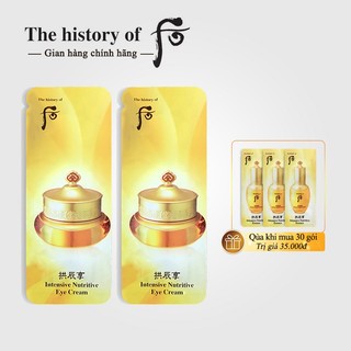 Kem dưỡng mắt Whoo Intensive Nutritive Eye Cream 1ml/gói - Kem mắt Whoo vàng