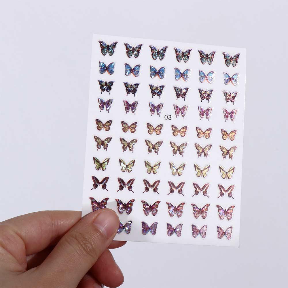 JARRED Miếng Dán Trang Trí Móng Tay Hình Bướm Chống Nước DIY