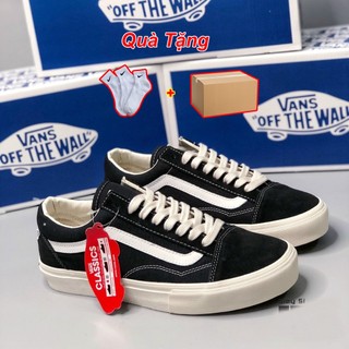Giày Vans Vault Old Skool Bản Chuẩn, Vans Caro. Giày Vans Đen Vạch Trắng Nam Nữ Phổ Thông Basic