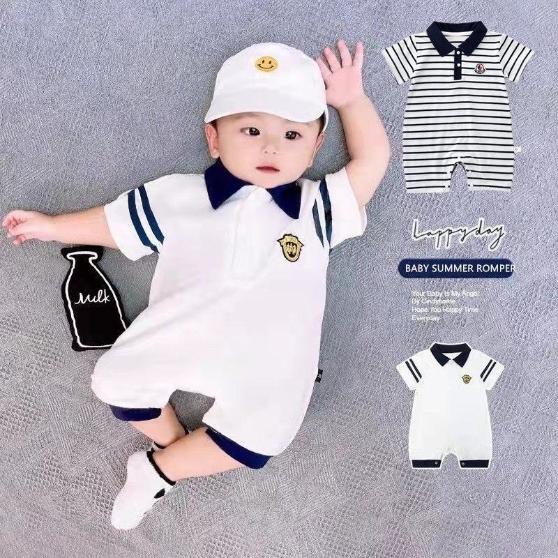 Baby Boy Romper Clothes Newborn Infant Summer Korean Fashion POLO Shirt Short Sleeves Jumpsuit Toddle Boys Jumper Onesie