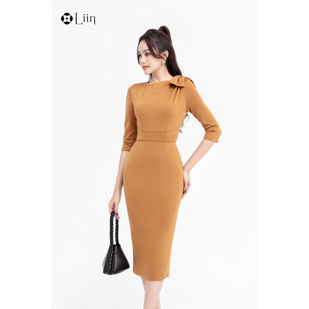 Đầm Thun Nhún ôm body sang trọng thanh lịch Liin Clothing D6455