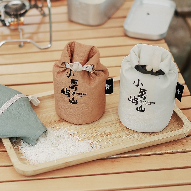 Túi Đựng Gạo Hạt Bằng Vải Bạt Sức Chứa Lớn 1KG Có Khóa Gỗ Miệng Dây Rút Không Dễ Rắc Rắc Rố