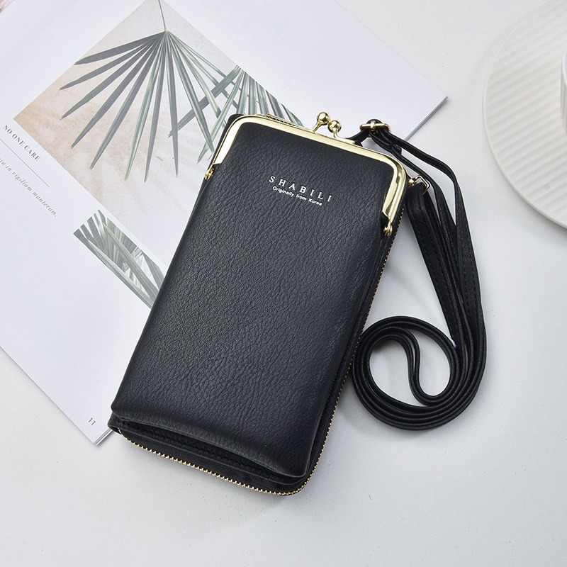 IELGY Túi Đeo Chéo Đựng Điện Thoại Sức Chứa Lớn Có Khóa Kéo Phong Cách Hàn Quốc Cổ Điển