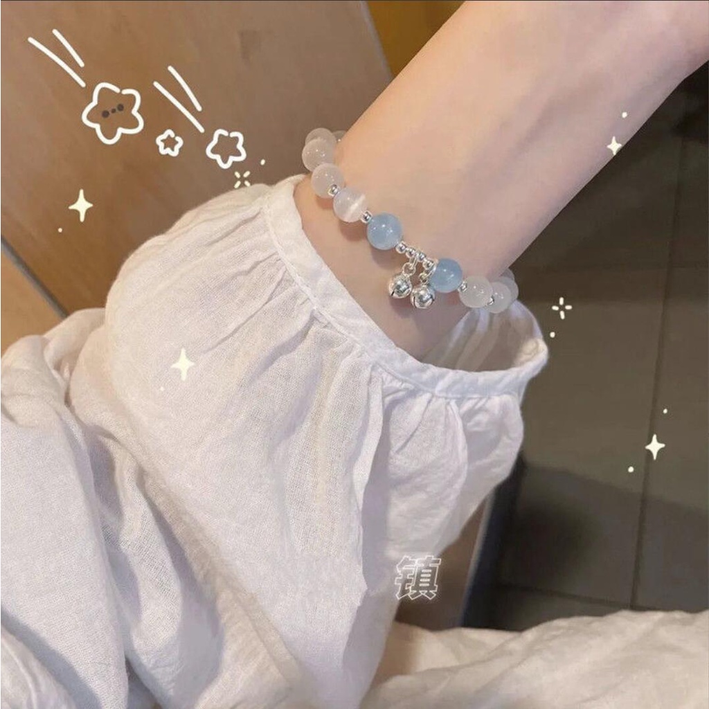 Kilii Ins Vòng Tay Chuỗi Hạt Mặt Trăng Xám Thời Trang Cho Nữ