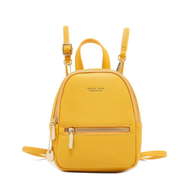 IELGY Ba Lô Da Pu Sức Chứa Lớn Phong Cách Hàn Quốc Đơn Giản Cho Nữ