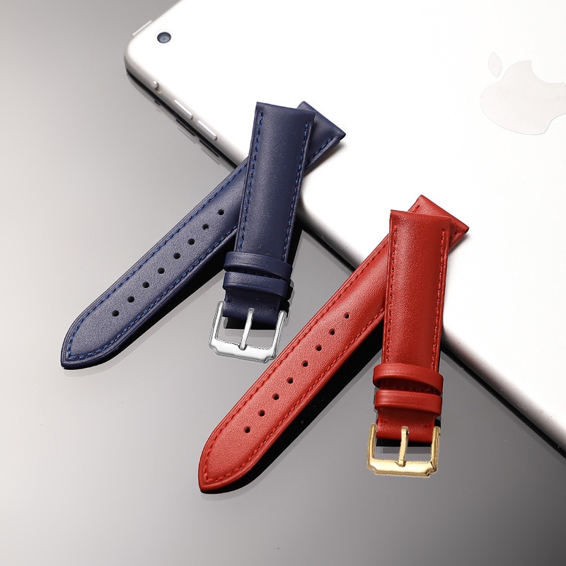 [Hàng nhập Xịn] Dây đồng hồ da bò 2 mặt TRƠN lớp da bò đầu tiên chống thấm nước BO-38 size 12 14 15 16 18 19 20 22 (Đen)