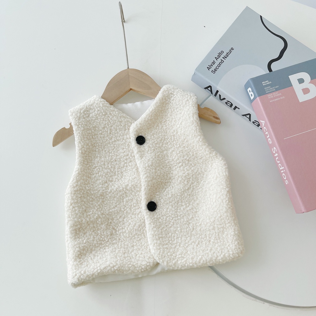 Áo Gile Lông Cừu Bé Trai Nhà MINKYSUN Cực Xinh Cho Bé Từ 7-17kg