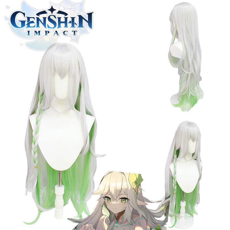 Game Genshin Impact Wig The Greater Lord Rukkhadevata Cosplay Long Hair Carnival Prop