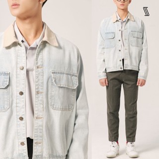 Áo khoác denim SSStutter phối cổ da bò JEANSSS JACKET