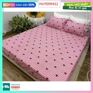 Ga Trải Giường 1m2x1m9,1m4x2m,1m5x2m,1m6x2m,tim kẻ hồng