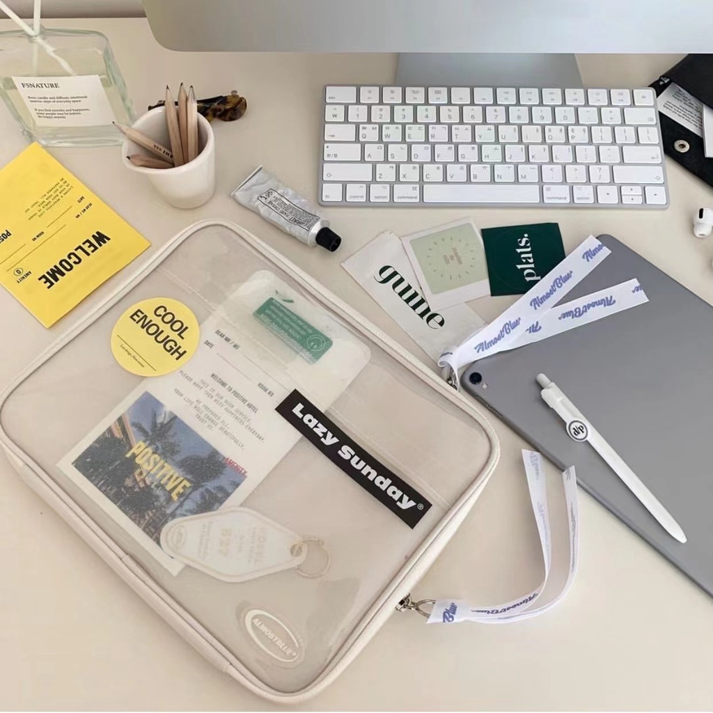 Túi đựng laptop 11/13/15 inch máy tính bảng Phong cách thời trang phù hợp phong cách Hàn Quốc trắng và tím | BigBuy360 - bigbuy360.vn