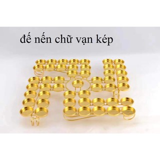 Đế nến hình chữ vạn - giá để nến bằng đồng