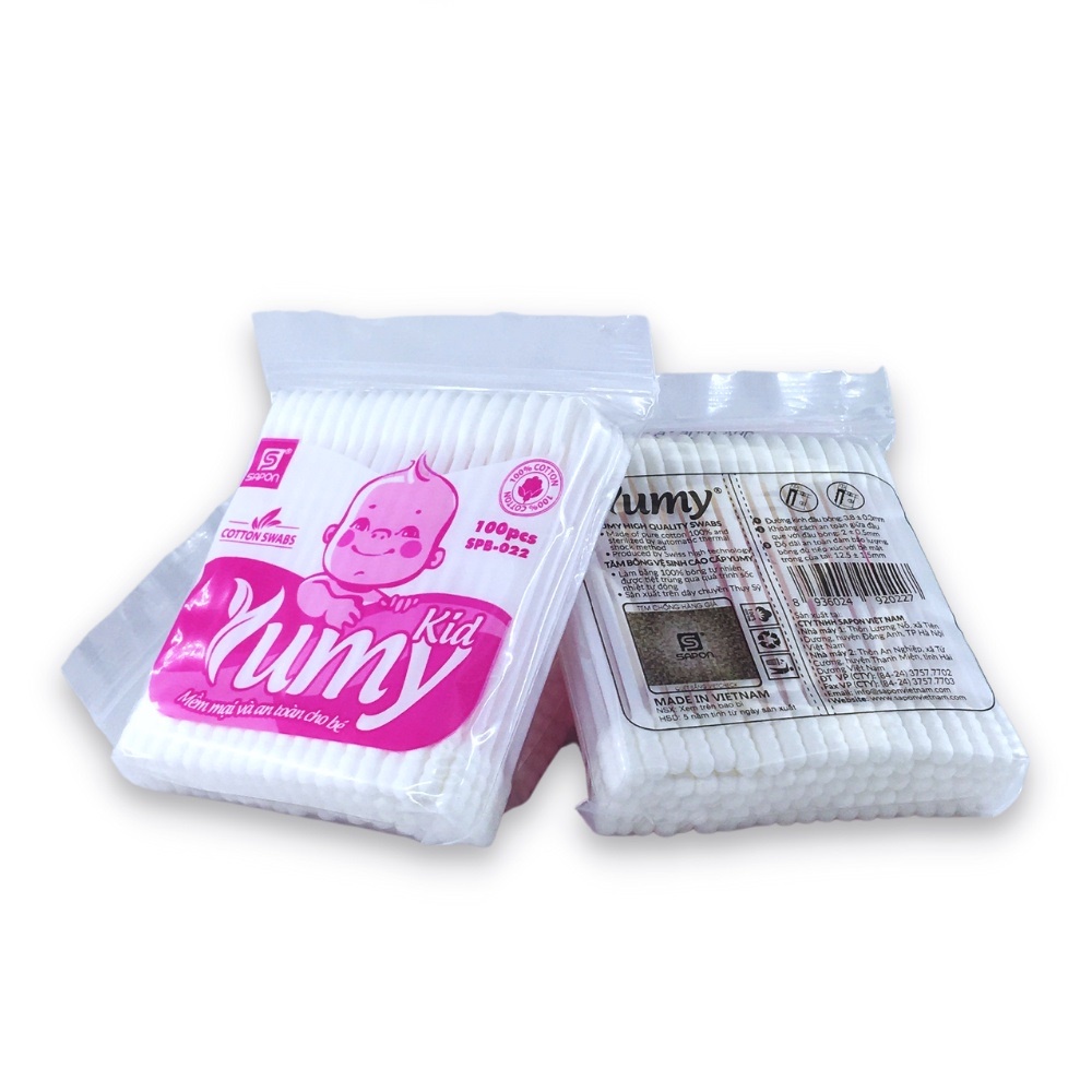 Bông tăm ngoáy tai YUMY - Thấm hút tốt, giúp lấy đi nước, chất lỏng trong vết thương, vết loét, bụi bẩn phukiendepladuoc