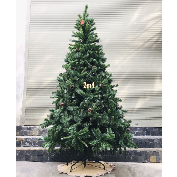 Cây Thông Noel 3 loại lá cao 2,1m - 2,4m gắn trái thông trang trí Giáng Sinh Noel hàng cao cấp tán dày