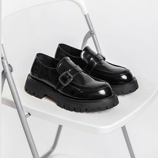 Giày da Chunky Loafers tăng chiều cao, Giày lười nam HOMME đế đúc 4,5cm nguyên khối 8051-B