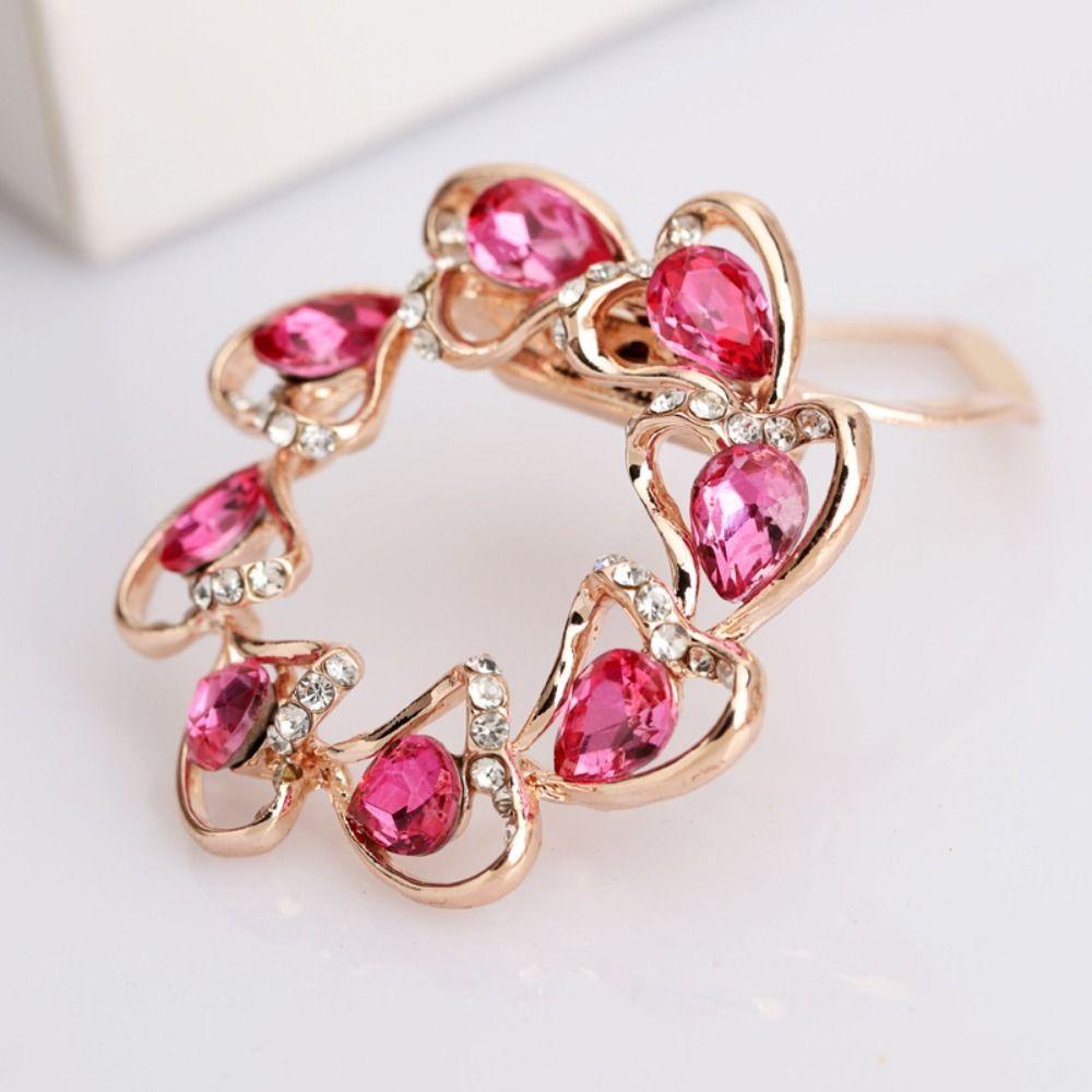 Khóa Cài Khăn Choàng Hình Tròn Họa Tiết Hoa Nhiều Màu Sang Trọng