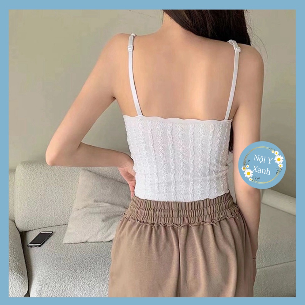 Áo Lót Lụa Hai Dây Quấn Ngực Thời Trang Quyến Rũ Cho Nữ nội y xanh, chất đẹp, deal tốt