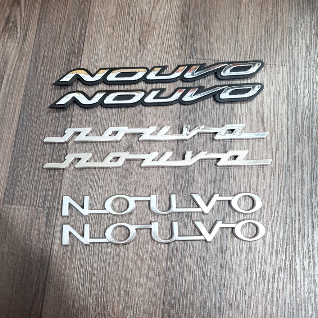 Bộ sưu tập tem chữ tên xe NOUVO các đời 3, 4, 5 mủ cứng, tem chữ nỗi NOUVO tân trang xe máy