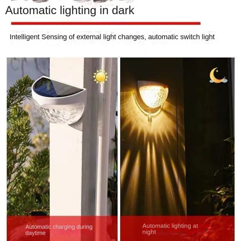 Đèn Gắn Tường Hàng Rào / Vườn Trang Trí Chống Nước Dùng Năng Lượng Mặt Trời Hàng Mới