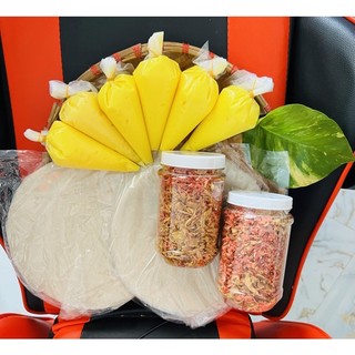 Combo bánh tráng 300g phơi sương + muối tép hành phi tặng 3 bơ
