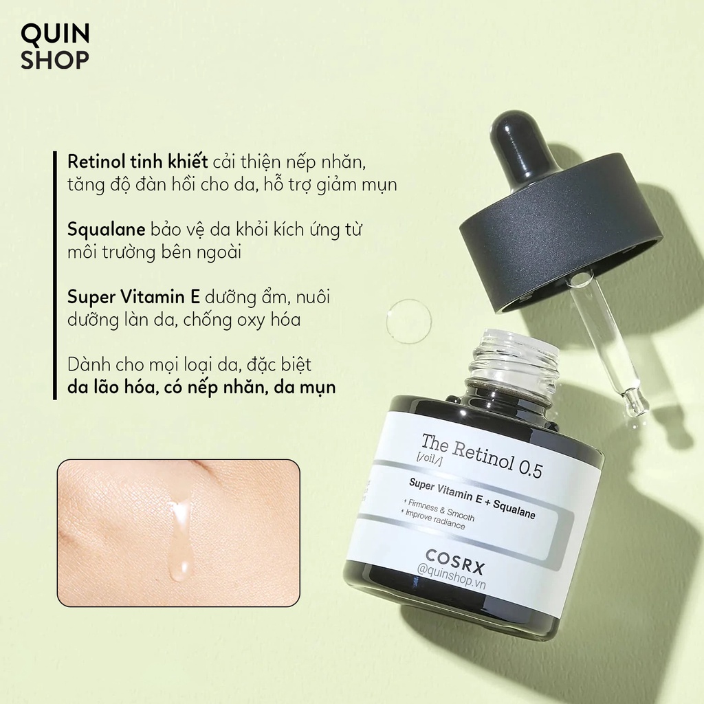 Tinh Chất Cấp Ẩm, Sáng Da, Ngăn Lão Hóa Cosrx The Retinol 0.5 Oil, Niacinamide 15, Vitamin C 23, Hyaluronic Acid 3 Serum