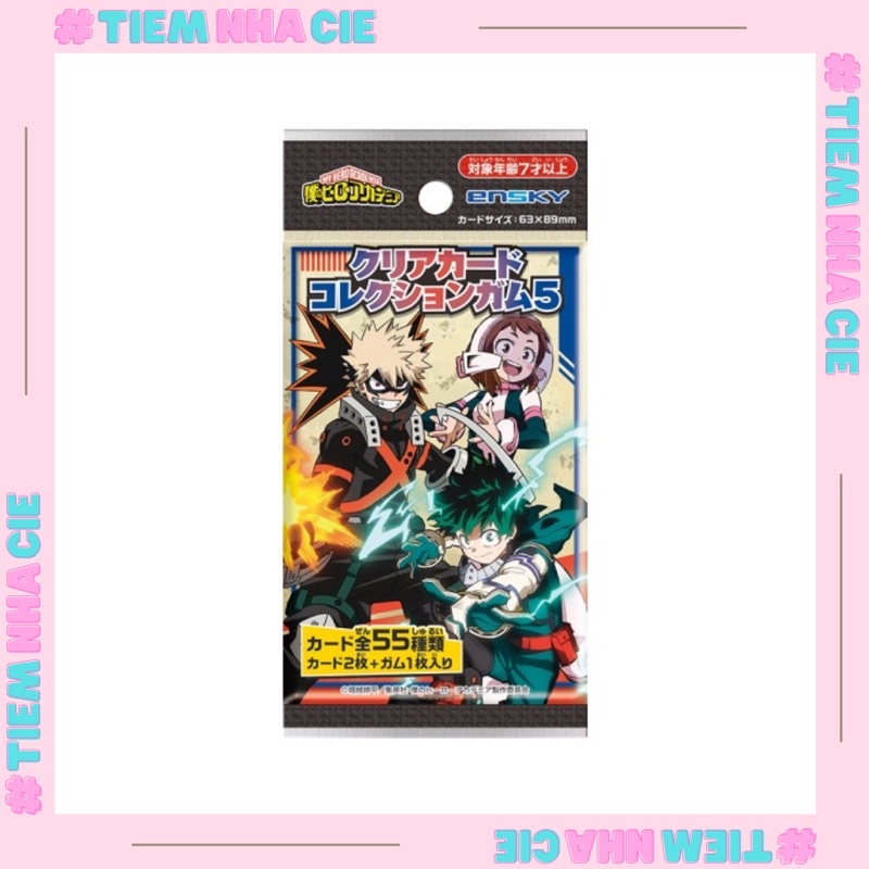 Thẻ nhân phẩm MHA My Hero Academia Học Viện Siêu Anh Hùng clear gum 5