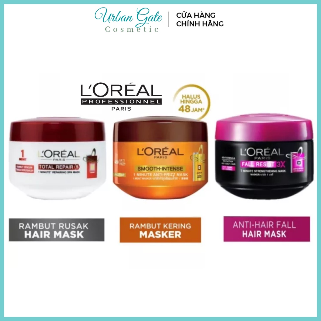 Kem Ủ Phục Hồi Tóc Hư Tổn L'OREAL Elseve Total Repair 5 | Fall Resist 3X Mask 200ml