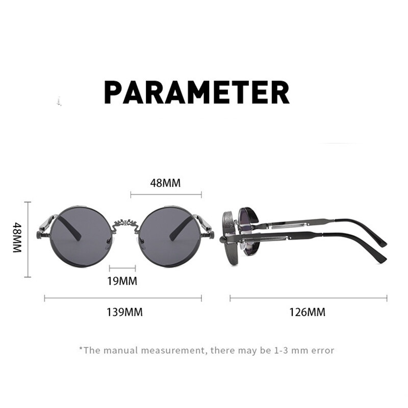 Kính Mát Gọng Tròn Kim Loại Phong Cách Steampunk Thời Trang 2022
