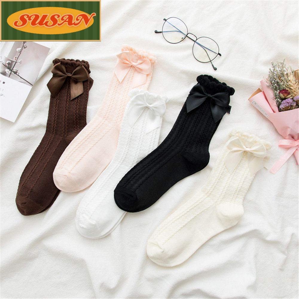 Vớ Cotton Mềm Đính Nơ Phong Cách Lolita Cho Bé